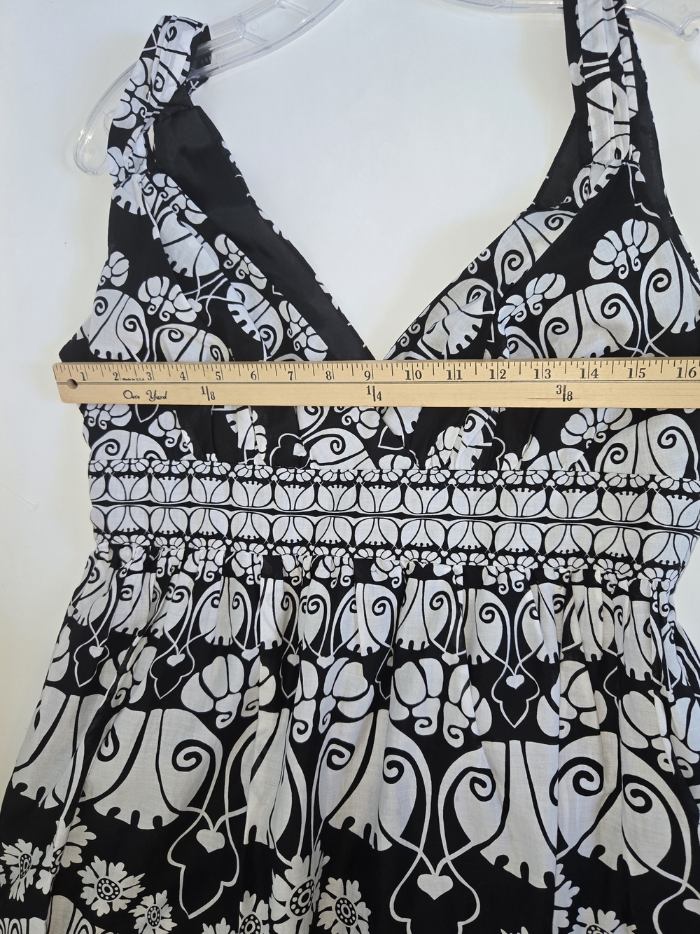 NWT Robbie Bee Black and White Patterned Pretty V-Neck Tribal Midi Dress Size 12 - Picture 9 of 12